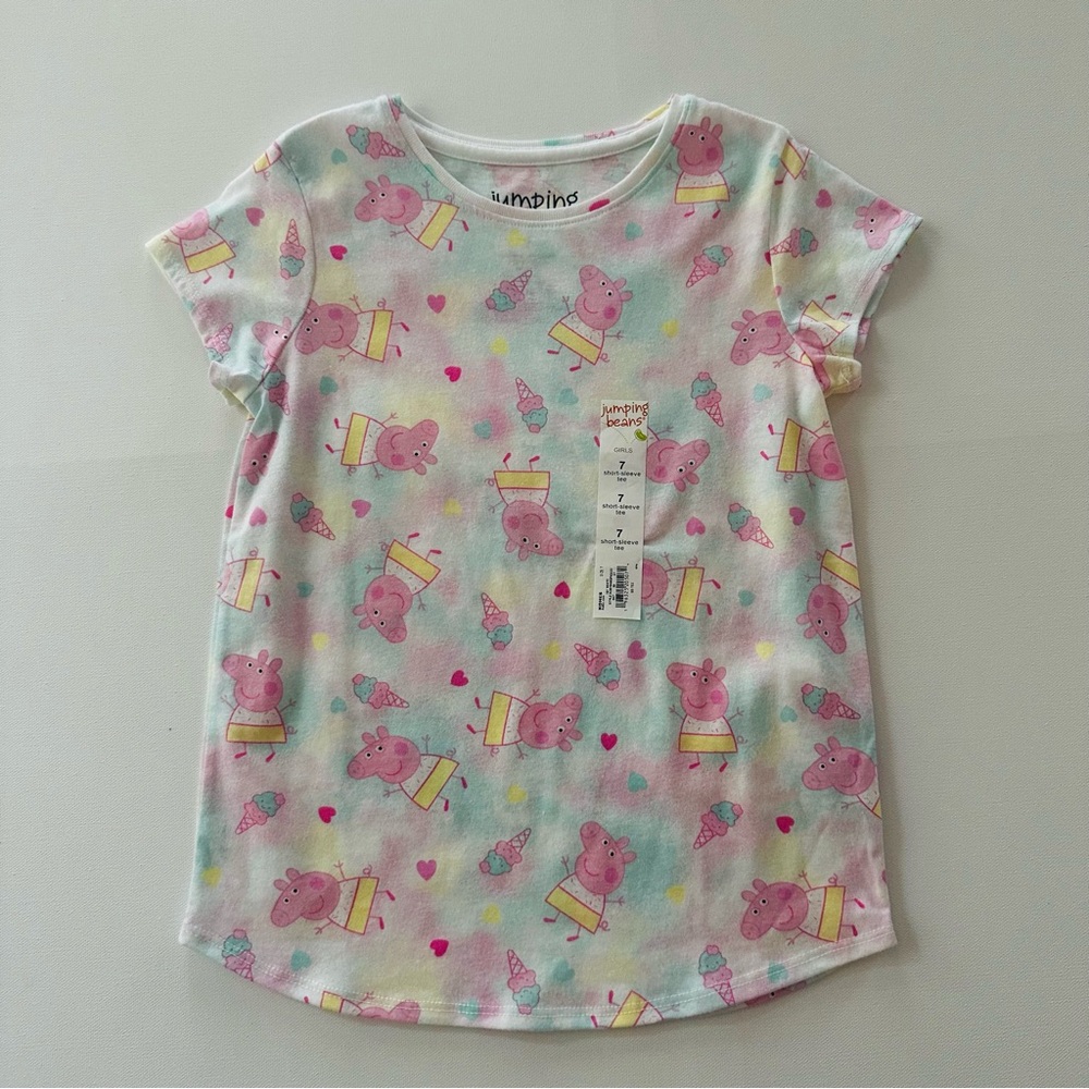 Peppa Pig Girls 7 Short Sleeve Tee Pink